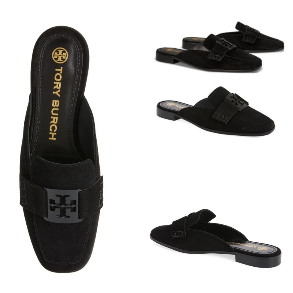 Tory BurchWomen's Georgia Loafer Mule Flats Black Suede Size 6 M